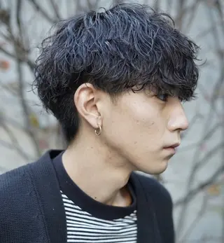 ショート カラー パーマ メンズ キッズ 栄💗レイヤーカット |パーマ|haruのヘアスタイル