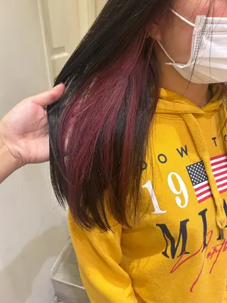 ロング カラー ミユ🎀長さ出し 🎨デザインカラーのヘアスタイル