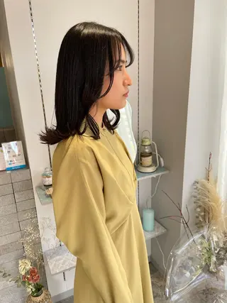 ミディアム 髪質改善×美髪矯正 艶髪カラー　阪口のヘアスタイル