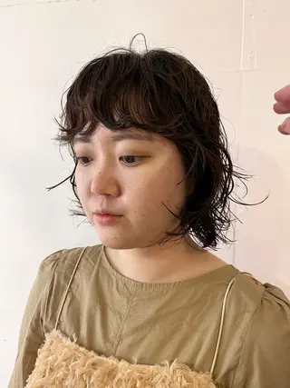 ミディアム パーマ 若林 良のヘアスタイル