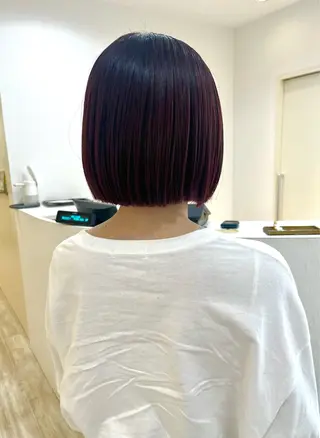 ショート カラー パーマ つぼみ/パーマ ／レイヤー／ボブのヘアスタイル