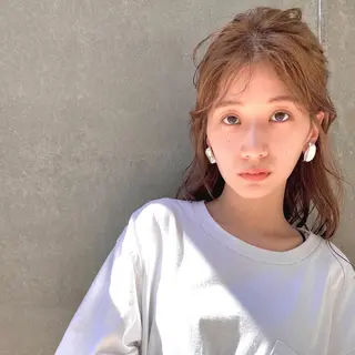 セミロング カラー パーマ ヘアアレンジ 【ダメージレス施術】 【透明感】北村 拓也のヘアスタイル