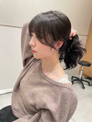 セミロング カラー レイヤーカット/透明 感カラー🐬永井瑠栞のヘアスタイル