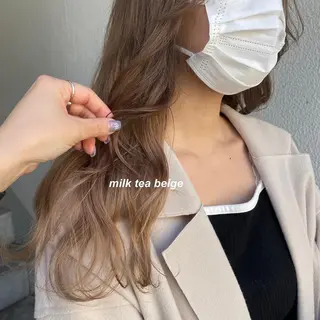 ミディアム カラー レイヤーカット 韓国ヘアayameのヘアスタイル