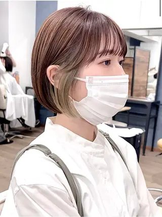 ショート カラー ボブ✨レイヤー✨ keitaのヘアスタイル