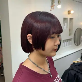 ショート カラー 𝘀𝗮𝗲 ⑅*/ 艶髪/ショートボブのヘアスタイル