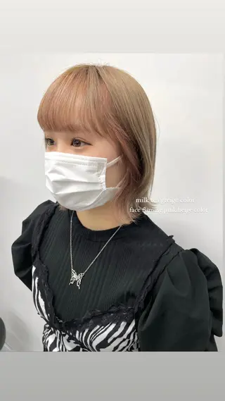 ショート カラー パーマ ヘアアレンジ メンズ キッズ ネイル マツエク・マツパ アイブロウ 透明感カラー・レイヤ ー🎀amika🎀のヘアスタイル