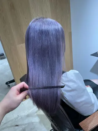 セミロング カラー レイヤー/ハッシュ 渋谷/サッタのヘアスタイル