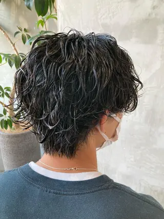 ショート カラー パーマ メンズ 波巻きスパイラルパー マ/シャドウパーマ駿のヘアスタイル