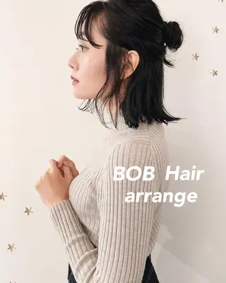 ミディアム ヘアアレンジ 市川 千夏のヘアスタイル