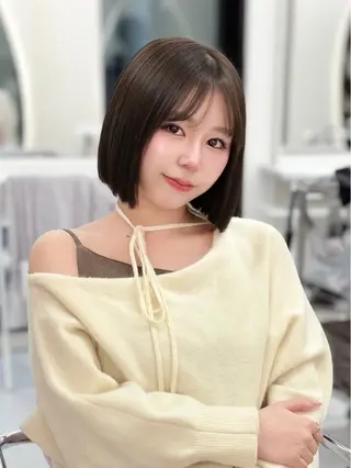 ショート カラー ヘアアレンジ 縮毛矯正🤍 盛れるボブ/ひかりのヘアスタイル