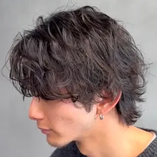セミロング パーマ ヘアアレンジ メンズ fifth 石川 凪のヘアスタイル