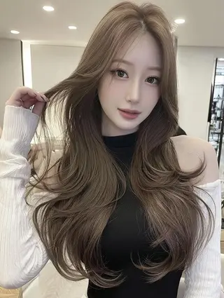 セミロング カラー FOCUS JAPANのヘアスタイル