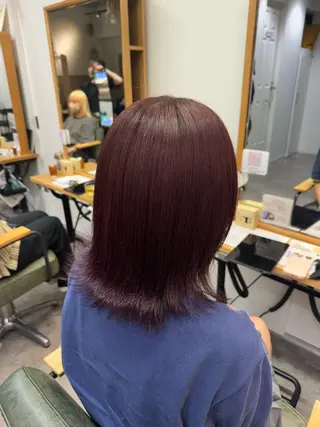ミディアム カラー 縮毛矯正/エクステ /艶カラー/ヘアメのヘアスタイル