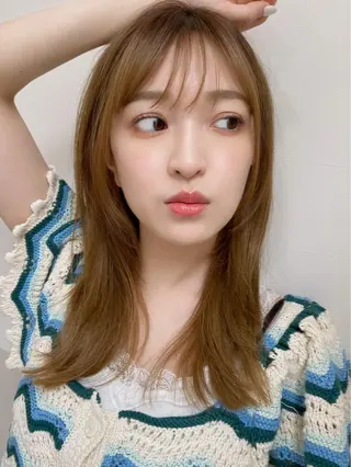 セミロング カラー 🪭risa 暖色/レイヤー🪭のヘアスタイル