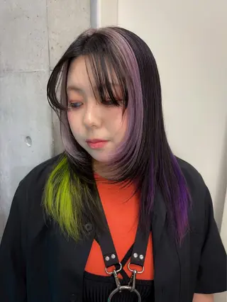 セミロング ハイトーン/ブリーチ /ウルフ⛓️MAKIのヘアスタイル