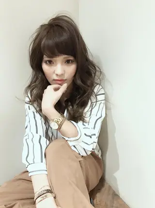 セミロング カラー パーマ カラー/髪質改善スペ シャリスト宮本 伸一のヘアスタイル