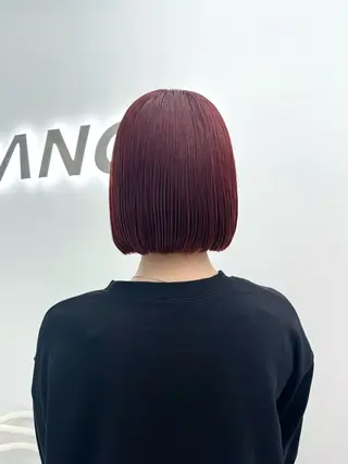 ショート カラー ヘアアレンジ 縮毛矯正🤍 盛れるボブ/ひかりのヘアスタイル