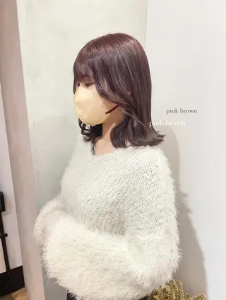セミロング カラー パーマ ヘアアレンジ キッズ ネイル マツエク・マツパ アイブロウ Himawari♡ 柔らかいカラーのヘアスタイル