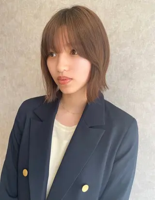 ショート カラー 縮毛矯正ボブ/ 髪質改善/カットのヘアスタイル