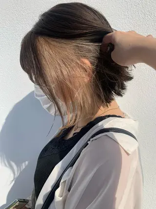 ミディアム カラー ハイトーン職人💗 松本輝美のヘアスタイル