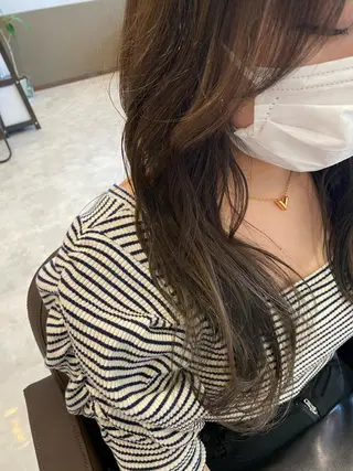 セミロング カラー 坂井田 浩樹のヘアスタイル