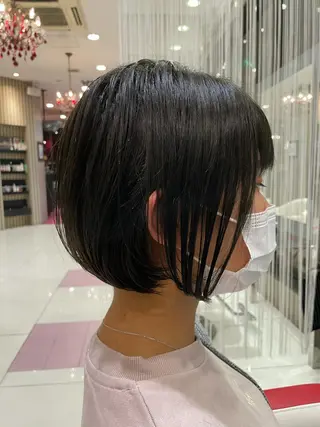 ショート 傷んだ髪をサラサラに 曲がる縮毛矯正◎高岡のヘアスタイル