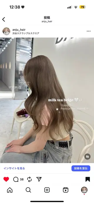 カラー 透明感ベージュ🎀 Anju/渋谷🎀のヘアスタイル