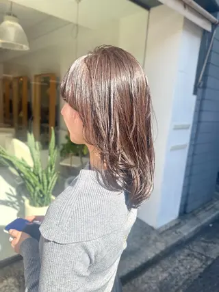ミディアム カラー 安永 涼のヘアスタイル
