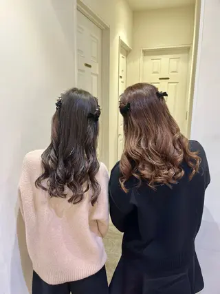 ヘアアレンジ エクステ🎀 暖色カラー🎀amiのヘアスタイル