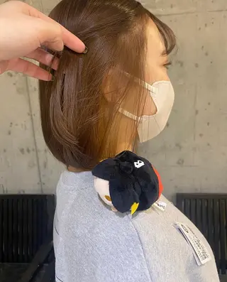 ミディアム カラー 艶感/韓国風 🤍moeka🤍のヘアスタイル