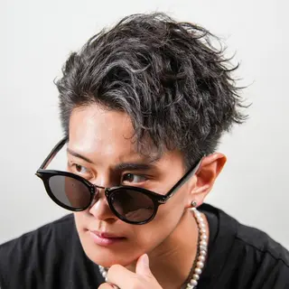 ショート カラー パーマ メンズ ハイトーン/メンズマ ッシュ/KYOHEIのヘアスタイル