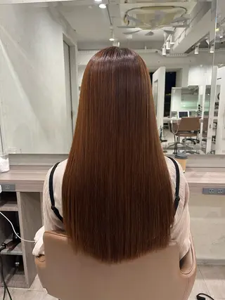 セミロング カラー 縮毛矯正 特化生田のヘアスタイル