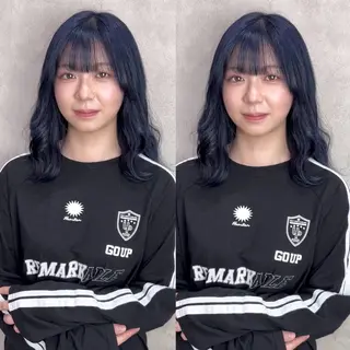 セミロング カラー Rin♡透明感ピンク 🎀白肌ラベンダーのヘアスタイル