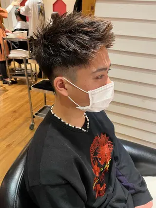 ショート カラー パーマ メンズ AVANCE.難波 店長 松元のヘアスタイル