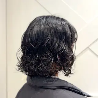 ミディアム パーマ 横浜パーマ🌐メンズ 暖色カラーもえかのヘアスタイル