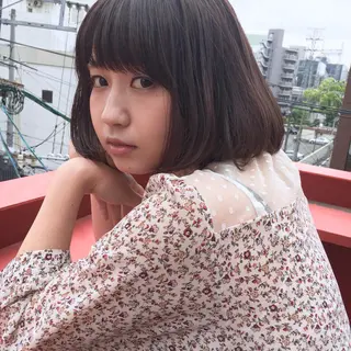 ショート カラー 薬院:今泉/上川美幸 ボブ/顔周りレイヤーのヘアスタイル
