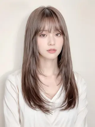 セミロング 大人可愛いレイヤー 大田のヘアスタイル