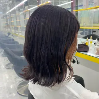 セミロング カラー ヘアアレンジ mai🍑暖色カラー /レイヤー💖のヘアスタイル