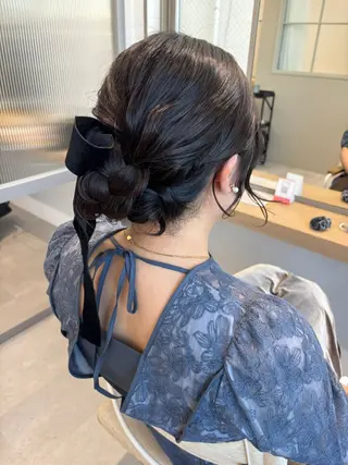 セミロング ヘアアレンジ ayaka #パーマ#アレンジのヘアスタイル