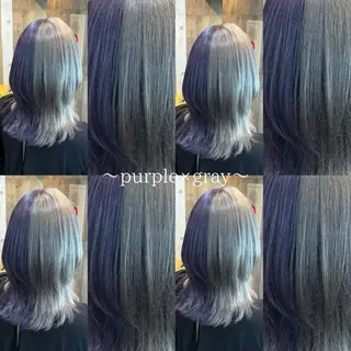 セミロング カラー 透明感ハイトーン カラー🦋🌧希咲のヘアスタイル