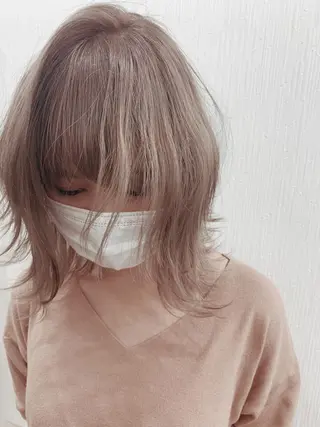 ミディアム カラー レイヤーカットモデル 募集/藤原一真のヘアスタイル