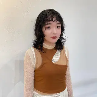 ミディアム パーマ sherry/R 三川町　川口真里奈のヘアスタイル