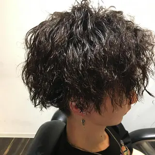 ミディアム カラー 【大人髪】men's パーマ/潤艶髪のヘアスタイル