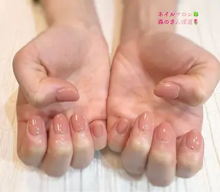 ネイル ショートネイル 森のさんぽ道のネイルデザイン