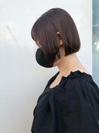 ショート ボブ♡柔らかいカラー 實松栞理のヘアスタイル