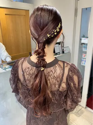 ロング ヘアアレンジ Aya　ブリーチなし 🌱　ダブルカラーのヘアスタイル