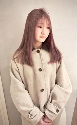 ミディアム カラー ホワイトカラー/梅田 デザインカラー/しんのヘアスタイル