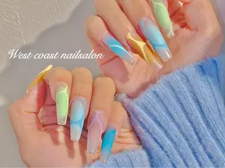 ネイル リボン、ガーリー パーツ放題専門店のネイルデザイン