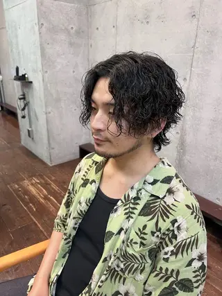 ミディアム パーマ メンズ メンズ特化美容師 /たけしのヘアスタイル